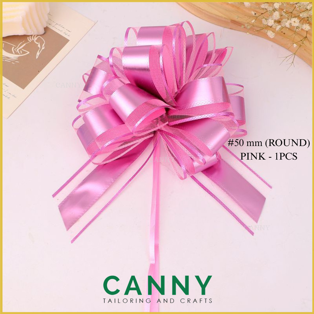 1PCS PULL RIBBON 50MM ROUND / REBEN BESAR / RIBBON FOR HAMPER / DECORATION GIFT HAMPER / REBEN HADIAH