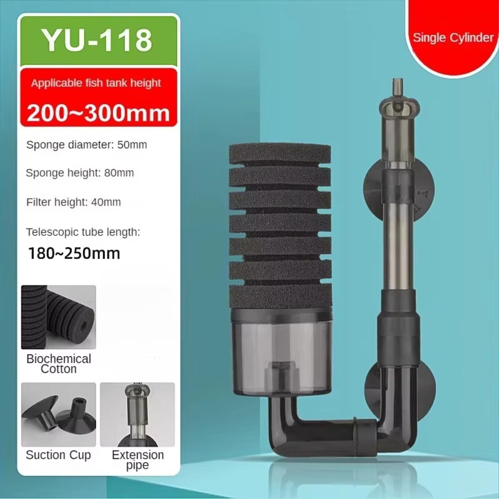 LETIGO Đầu đôi Bộ lọc bọt chìm Đen Không có tiếng ồn Bộ lọc bọt sinh hóa Bơm Hấp thụ bụi bẩn Lọc bể cá Bể cá - 3