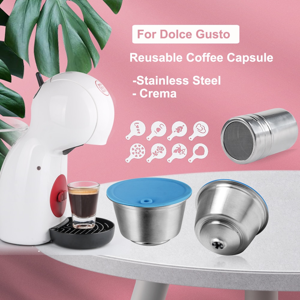 RECAFIMIL Reusable Coffee Capsule For Dolce Gusto Refill Pod Stainless Steel Filter Cup For Nescafe Cofee Machine Crema Maker