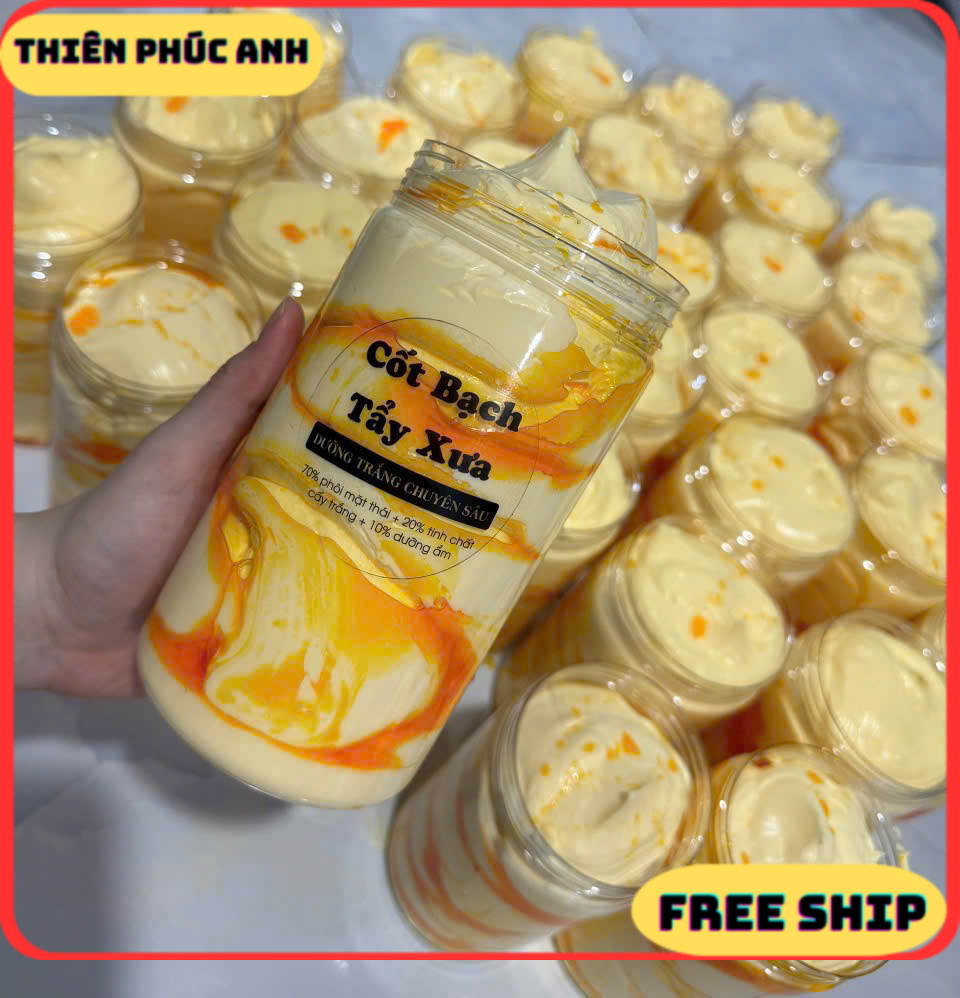   Free Ship  Kem body Cốt Bạch tẩy xưa 1000g dưỡng ẩm  trắng mịn da  chống lão hóa 