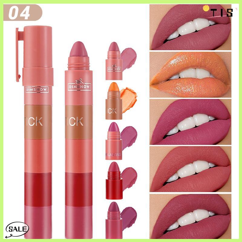 Follow Get New【TIS】 Dimshow 5 trong 1 Eyeshadow bút chì Kit nhung Matte sắc tố ánh sáng lung linh làm nổi bật trang điểm kết hợp mini Eye Shadow bút mỹ phẩm - 5