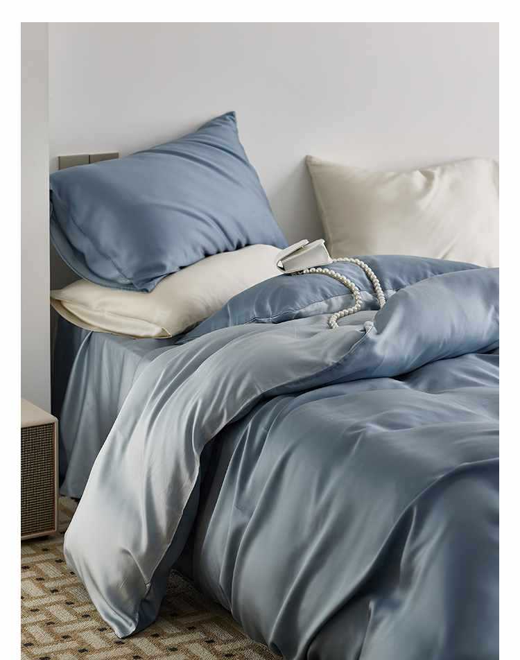 Set di biancheria da letto 60 pezzi in Tencel Four tinta unita Ice Silk Summer Naked, lenzuolo con angoli elasticizzati, set copripiumino, set di lenzuola in tre pezzi AoyuejHasd-CB