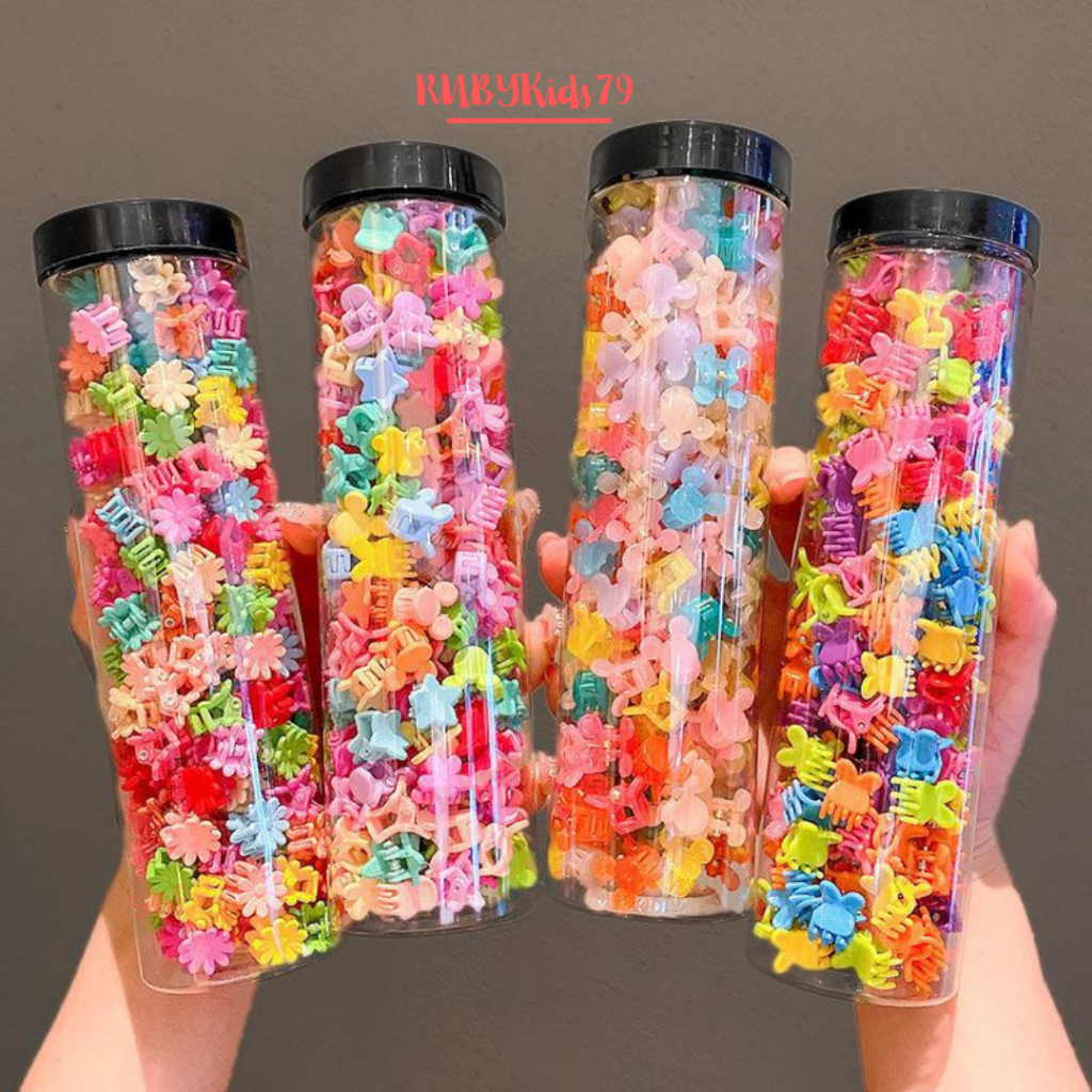 Set 100 kẹp tóc nhỏ mini nhiều màu dễ thương cho bé gái kẹp tóc càng cua mini - rubykids79