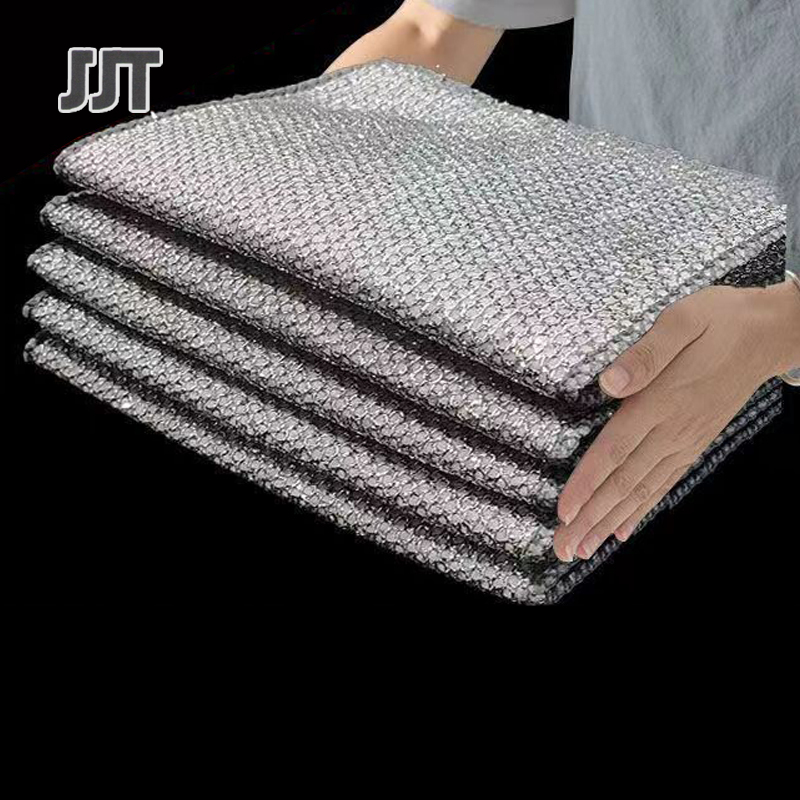 Steel wire rag Traceless silver dishcloth Metal wire cleaning cloth steel wool Oil-free kitchen towel ราคา 61 บาท*ส่งฟรี