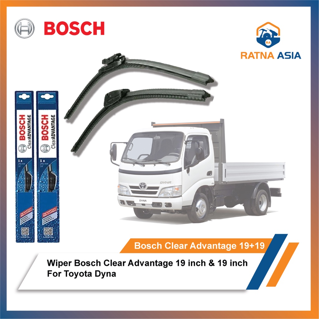 Wiper Bosch Clear Advantage Frameless Toyota Dyna 2 Pcs Ukuran 19/19 Giá 223,800 Đồng*Miễn phí vận chuyển