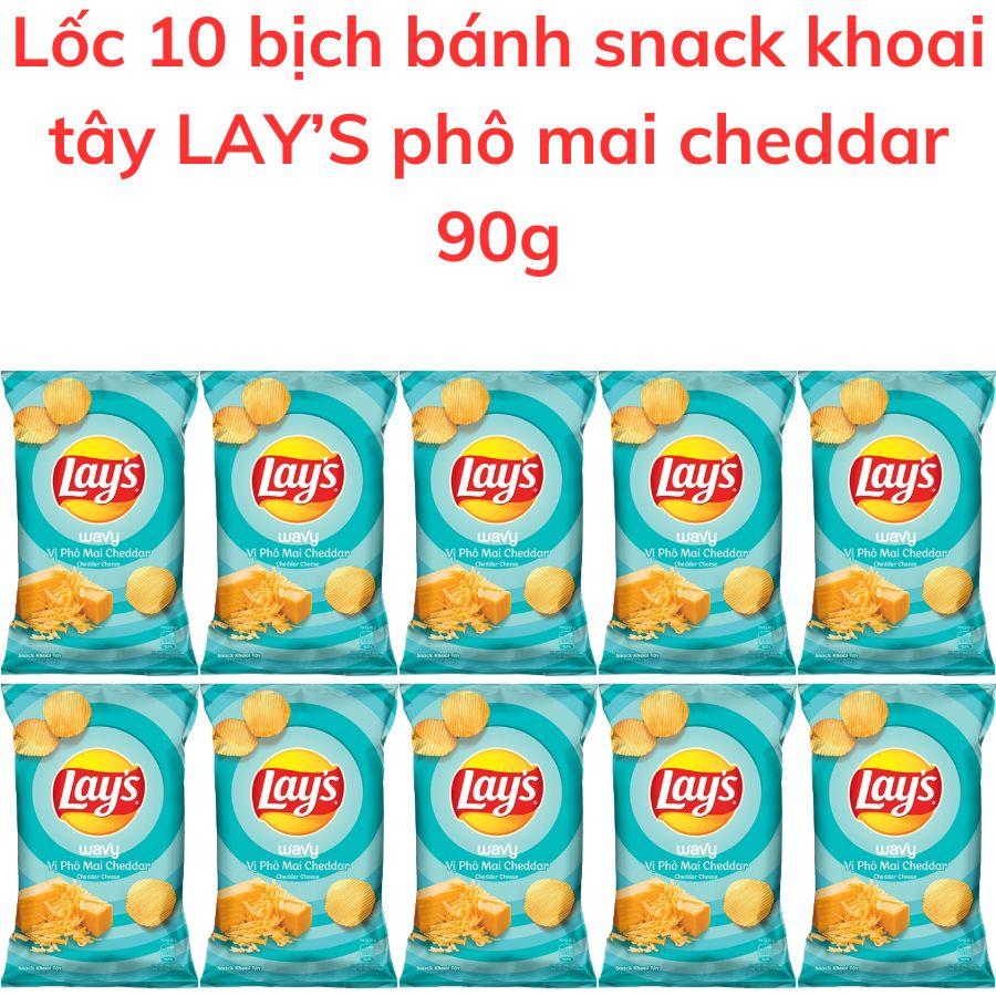 Bánh snack khoai tây LAY S vị phô mai cheddar 90g