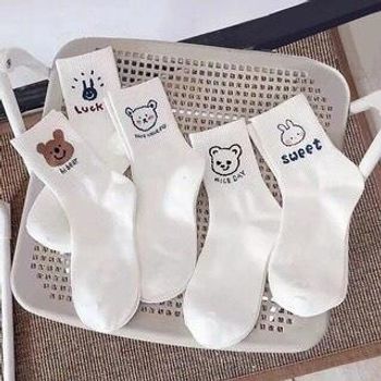 Set 10 đôi Tất vớ trắng cổ cao phong cách Hàn Quốc cho nam nữ