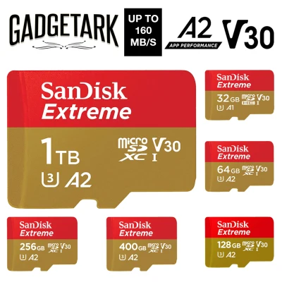 SanDisk Extreme 32GB I 64GB I 128GB I 256GB I 400GB I 512GB I 1TB microSD HC/XC USH-3 A2 R160mb/s W60mb/s