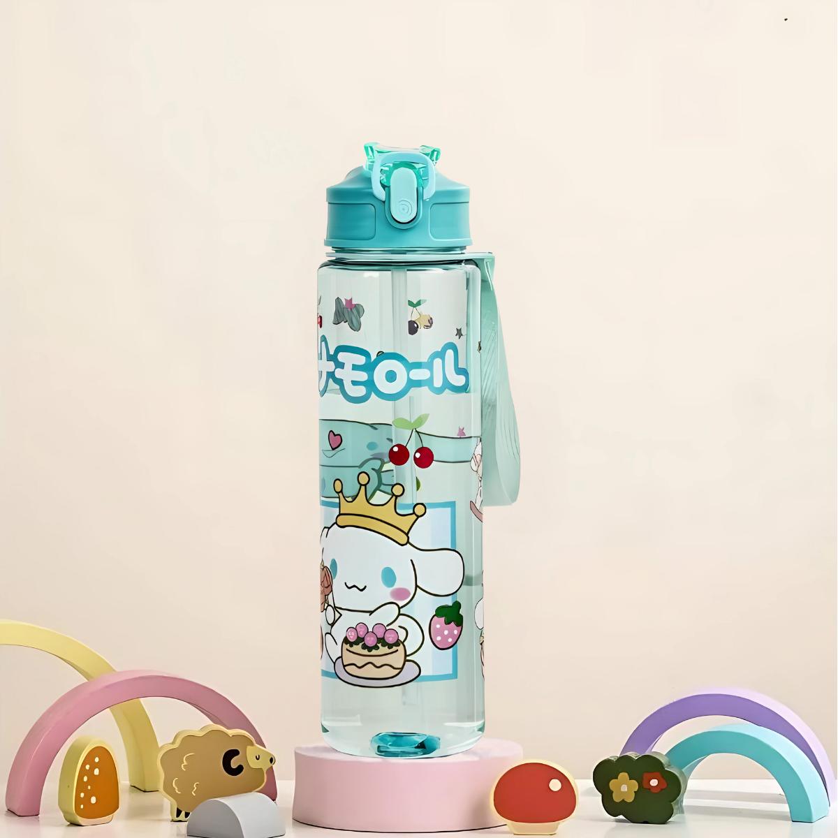 VIVOLILV ขวดน้ำ ลายการ์ตูน Sanrio Kuromi Cinnamoroll Melody น่ารัก ความจุ 800ml มีหูหิ้วและฟาง เหมาะสำหรับเด็ก ใช้ในโรงเรียน ปลอดสาร BPA