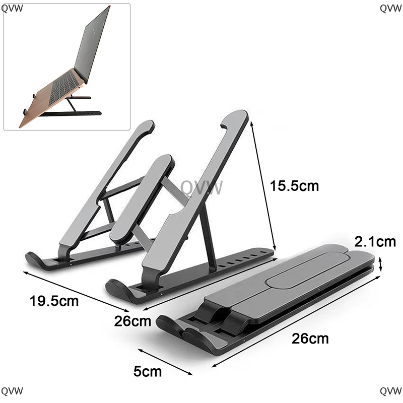 QVW Xách tay có thể điều chỉnh máy tính xách tay Máy tính bảng chủ máy tính xách tay đứng có thể gập lại Bàn máy tính