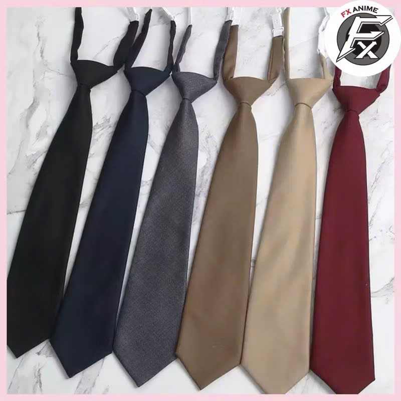 Cà Vạt Thắt Sẵn Màu Trơn Hàng Loại 1 - Cà Vạt Nơ JK phong cách nữ nam sinh Nhật Bản Annieshop (Có Clip, Ảnh Thật)