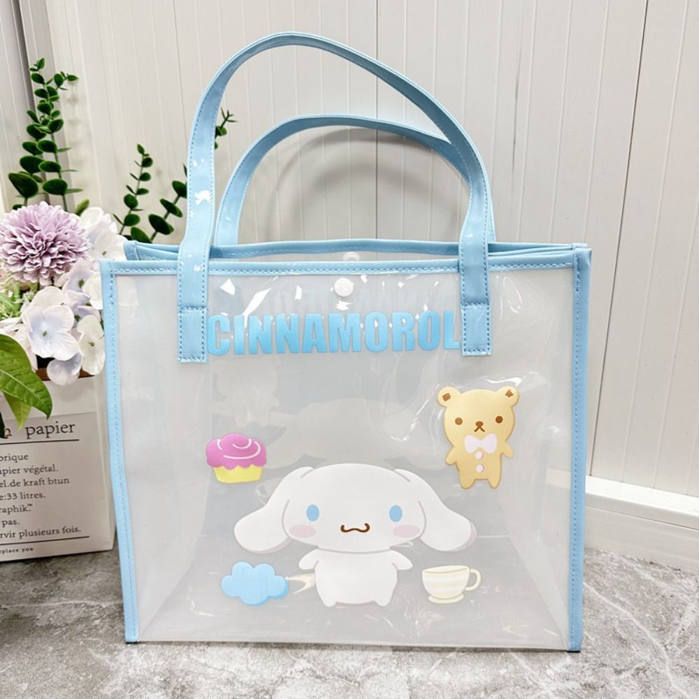 GOUPDO Trong suốt Túi xách thạch sanrios Anime Hoạt hình dễ thương Túi tote du lịch  Tay cầm bền Túi giặt - 2