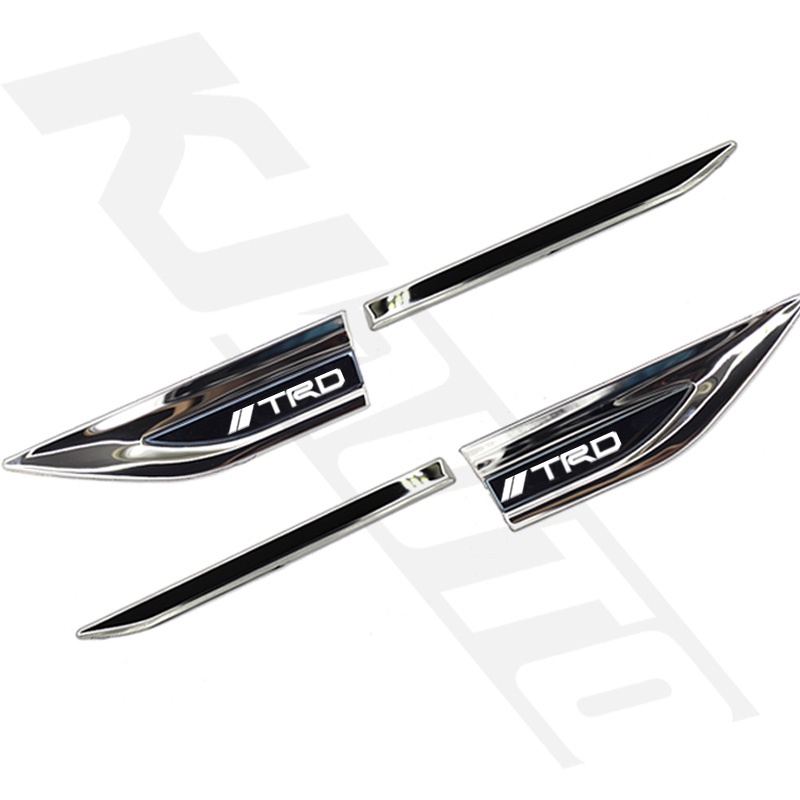 Toyota Veloz Car Stainless Steel Car Door Fender 3D Metal Side Logo Stickers（Left And Right) TRD Spo