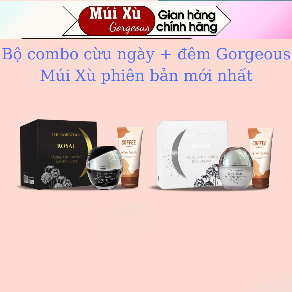 Set 2 hộp Kem cừu ngày - đêm Gorgeous Múi Xù dưỡng ẩm chống lão hóa - nâng cơ chống nắng- trắng da
