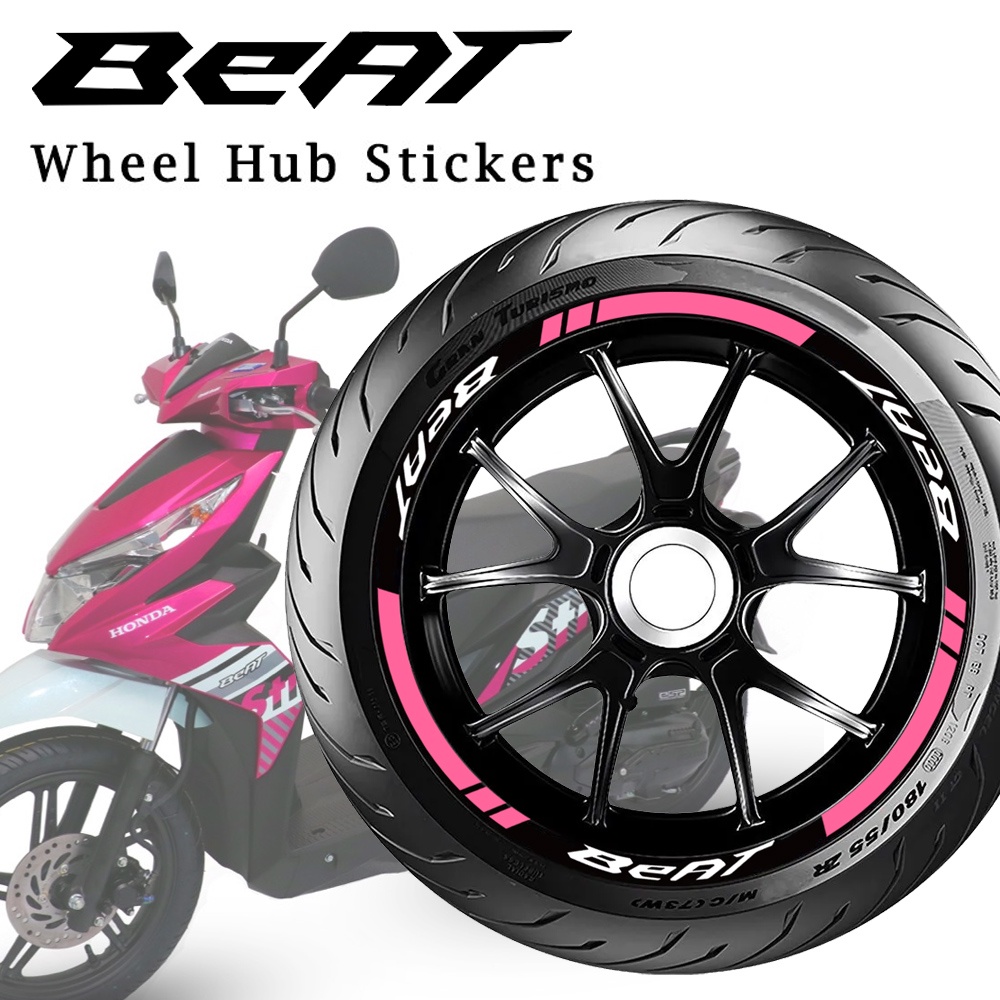 Cho 14 ''honda Beat FI V2 bánh xe máy phản quang Hub Stickers xe môtô phụ kiện Scooter rim Dải decal