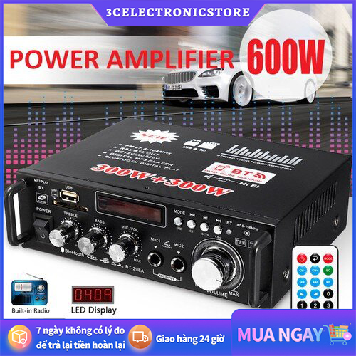 [FREESHIP🎁][Giao hàng 24H]khuếch đại công suất-Amply Mini Karaoke Bluetooth BT-298A, Âm ly Bluetooth Karaoke Tại Nhà, Amli Cho Xe Ô Tô –  12 Tháng-Bộ khuếch đại Bluetooth BT-298A