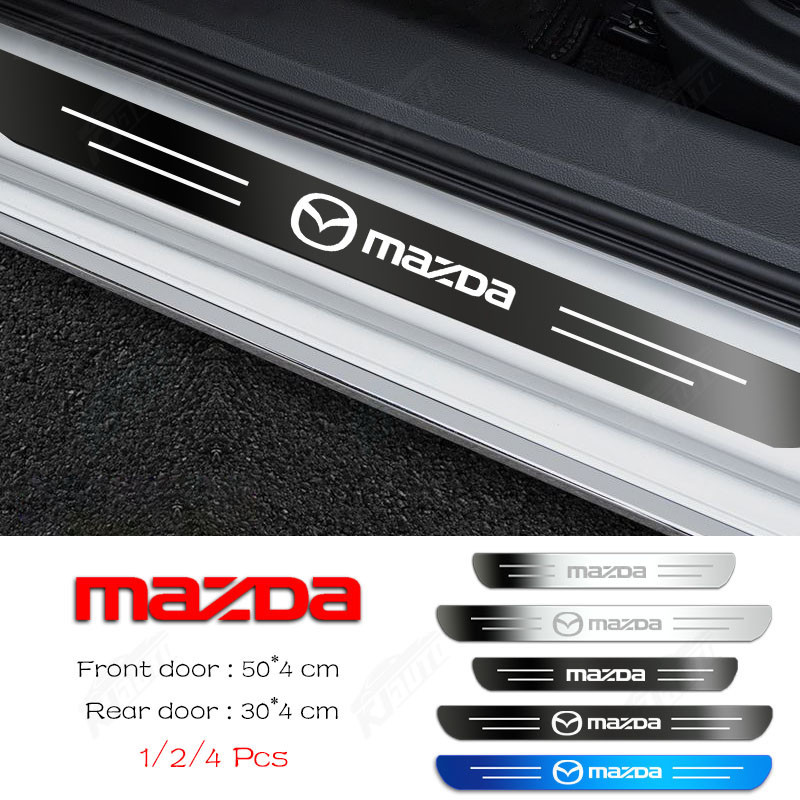 Mazda High-End Custom Metal Sill Protector Scratch-Resistant Dirt-Proof Stainless Steel Car Door Protection Sticker Car Decoration Accessories for Cx 5 3 2 Cx 8 Cx 3 Cx 30 6 Bt 5 ราคา 122 บาท*ส่งฟรี