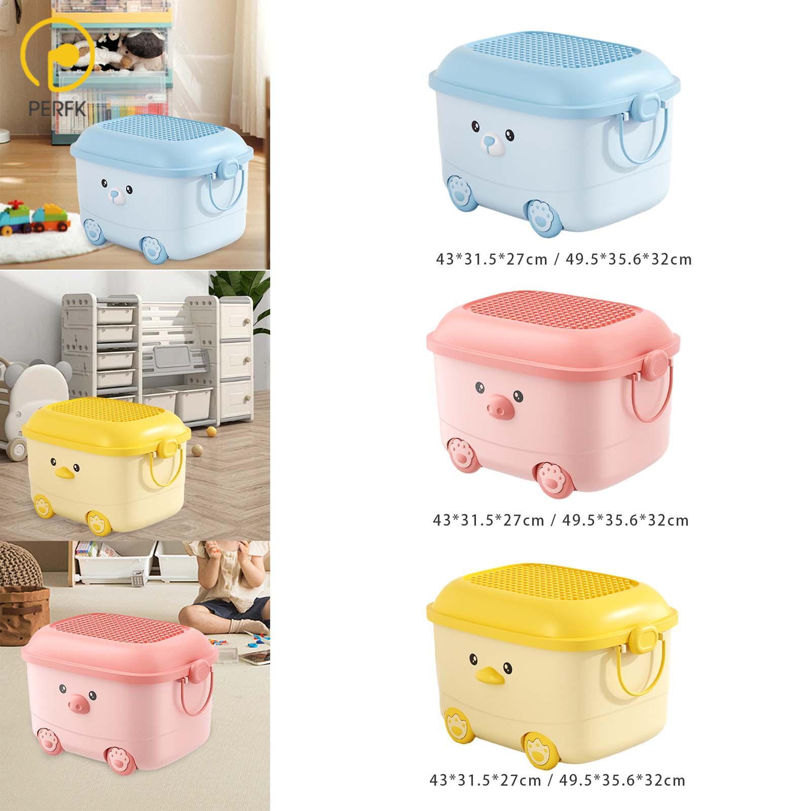 Stackable Toy Storage Box with Wheels with Handles Multipurpose Storage Saving Cute for Playroom Nursery Dolls ราคา 25,270 บาท*ส่งฟรี