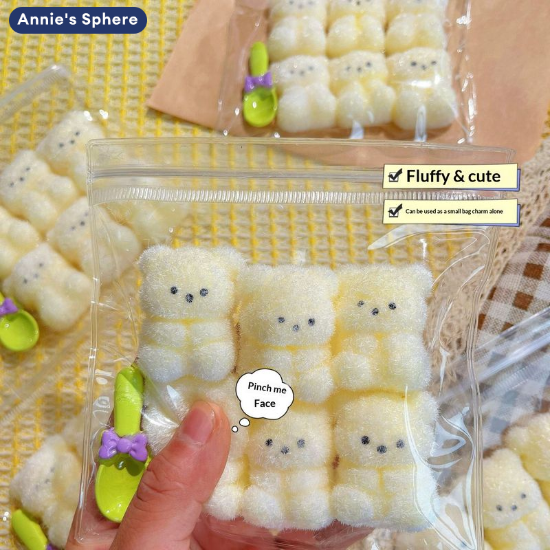 Annie's Sphere Cute Bear Squishy Toy Set with Creamy Texture for Stress Relief and Fun ราคา 60 บาท*ส่งฟรี