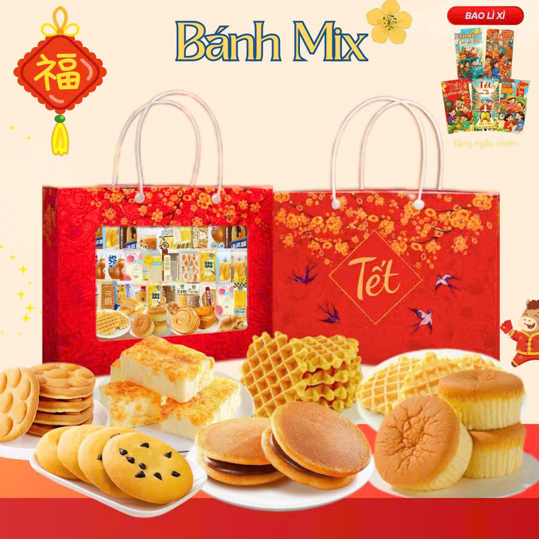 Hộp Bánh Mix Đài Loan Quà Tặng Tết - Lựa Chọn Đặc Biệt Mang Về Quê Cho Gia Đình