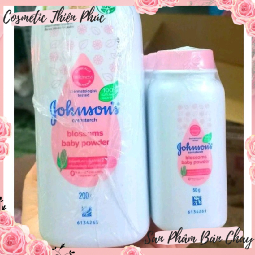 (Free Ship) (Combo 5 Chai) Phấn rôm phấn thơm Johnson baby powder 50g Thấm hút chất ẩm dư thừa hiệu quả cho bé sảng khoái và thơm mát cả ngày