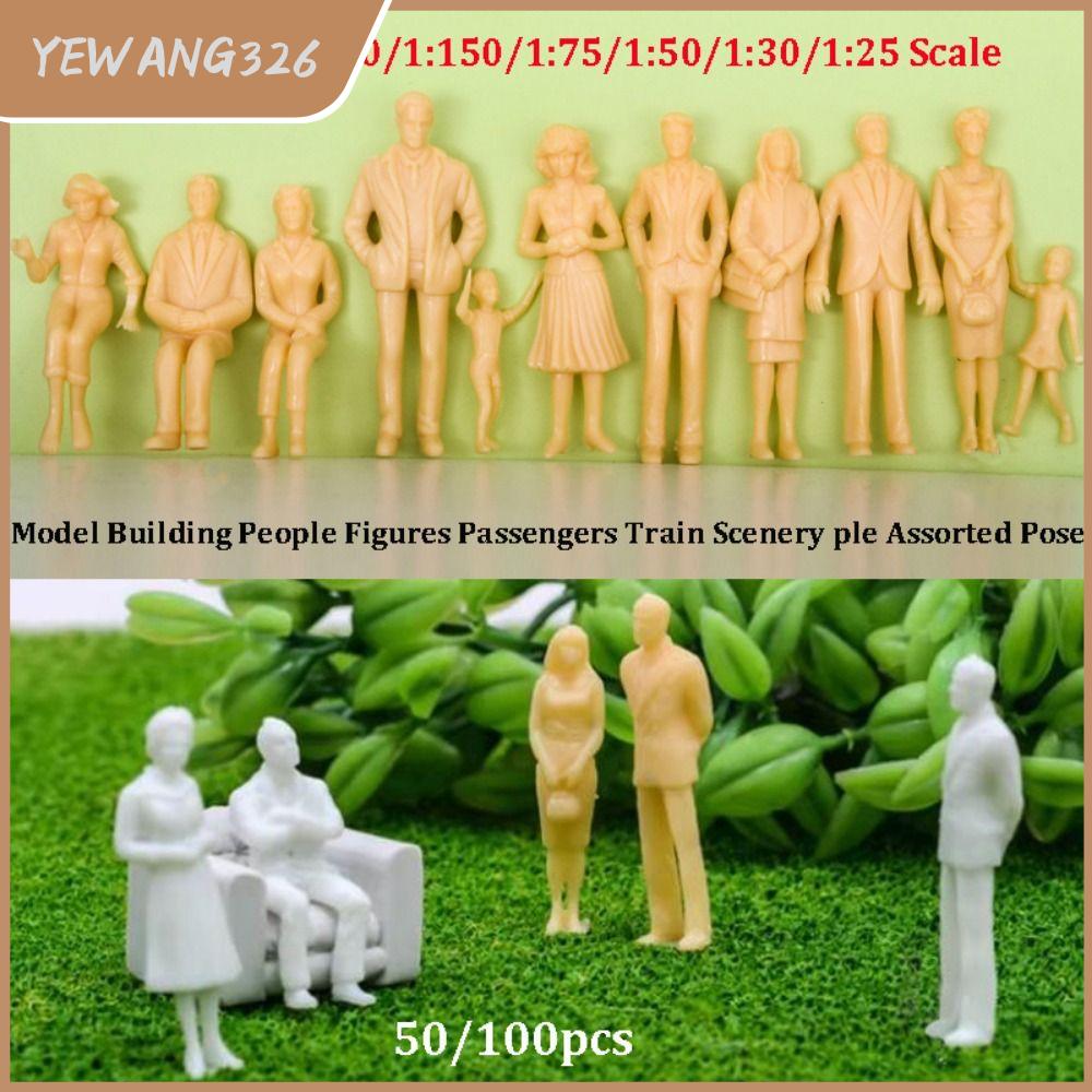 YEWANG326 100pcs Tỉ lệ 1:300/1:200/1:100/1:150/1:75/1:50/1:30/1:25 Mô hình xây dựng nhân vật Đầy màu sắc Màu sắc hỗn hợp Phong cảnh tàu chở khách  Các tư thế đa dạng