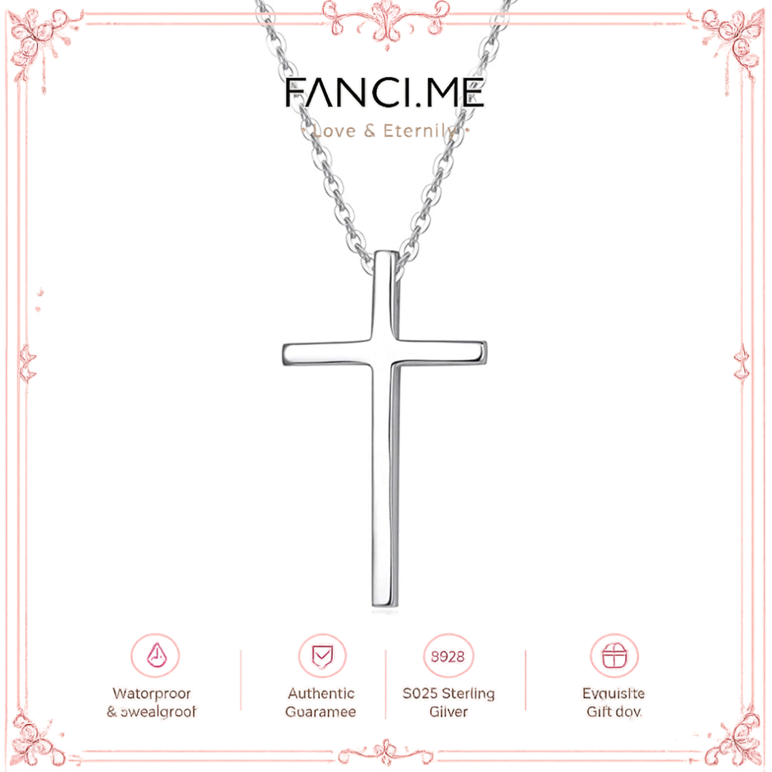 FANCIME "Committed Faith" Cross 14K White Gold Necklace ราคา 18,459 บาท*ส่งฟรี