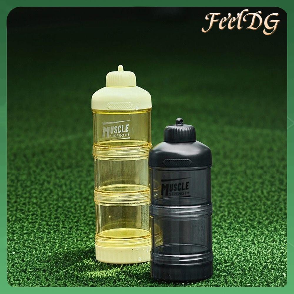 FEELDG Nhựa Hộp bột protein 1/2/3 lớp Di động Hộp đồ ăn nhẹ Chất lượng cao với khóa leo núi Hộp thuốc