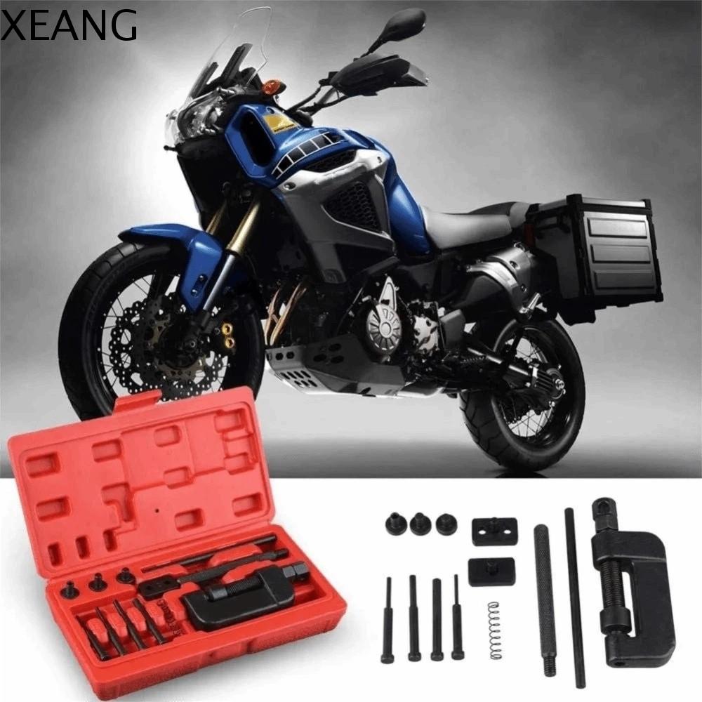 XEANG 13pcs/box Thép carbon Bộ dụng cụ tán đinh cho bộ phận ngắt xích xe máy Hộp màu đỏ Công suất cao Bộ công cụ sửa chữa tán đinh Chuỗi thời gian Xe máy Bộ đinh tán liên kết chia tách Sửa chữa