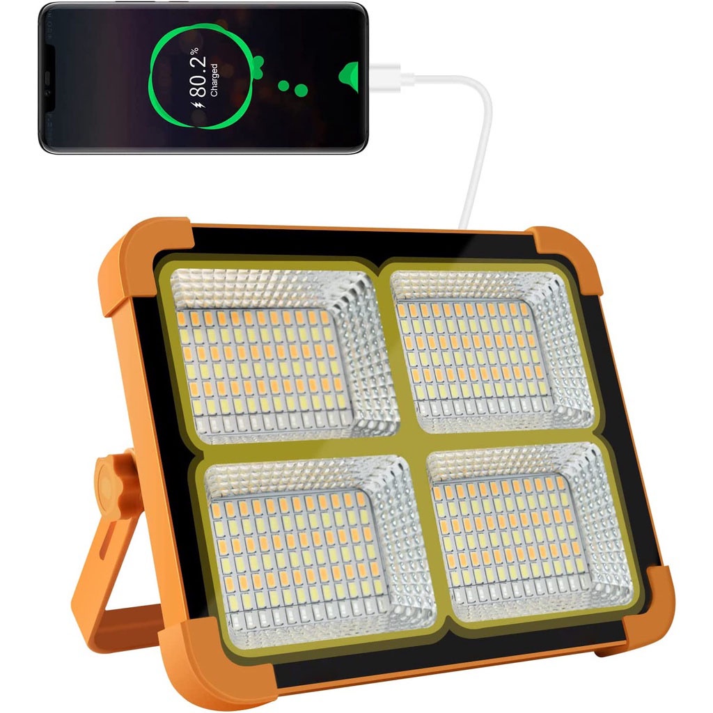 [ cRAZY sALE ] Portable LED Work Lamp 1000w Solar Working Light IP66 Waterproof Floor Light Spotlight Lampu Camping Emergency Light