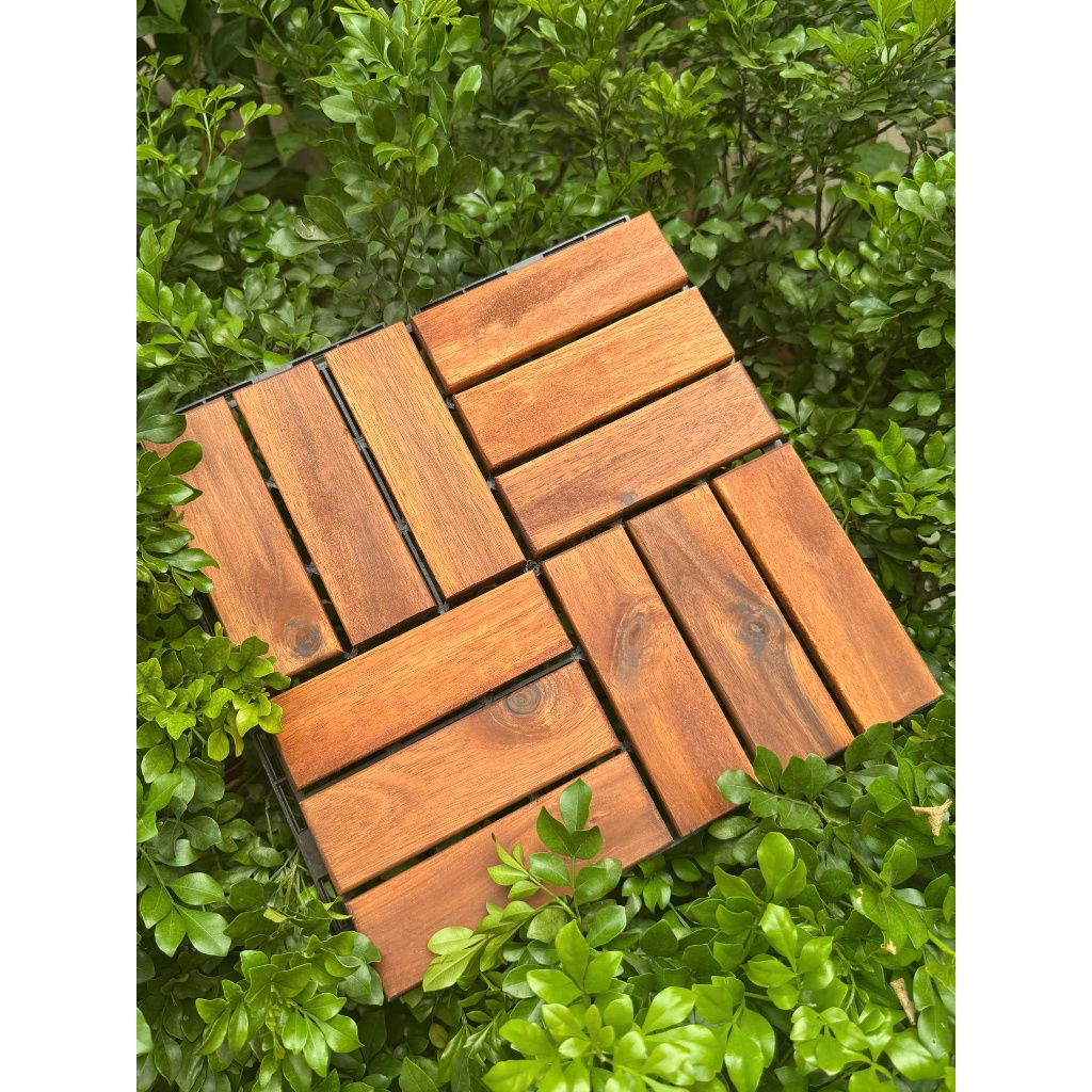 Sàn gỗ lót nền ban công 30x30x2cm phòng khách, Lót sàn nhà tắm, sân vườn, chống nóng sân thượng
