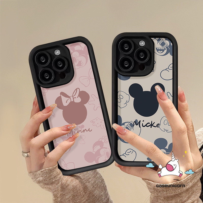 Caseunicorn Ốp lưng Đôi Chuột Mickey Minnie dễ thương hình tượng trưng hoạt hình tương thích cho iPhone 15 12 14 11 13 Pro Max x XR 7plus 6 7 6S 8 15 Plus XS Max SE 2020 mắt thiên thần xu hướng Thương hiệu Disney vỏ mềm
