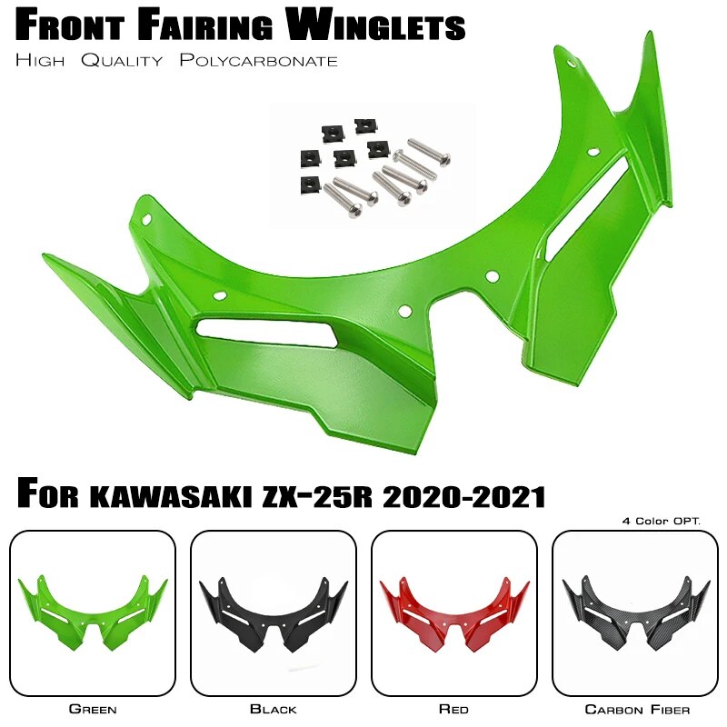 【big-discount】 Mklightech For Zx25r Zx-25r Zx 25 R 2020-2023 Front Fairing Winglets Aerodynamic Wing Cover Protection Guards Kit