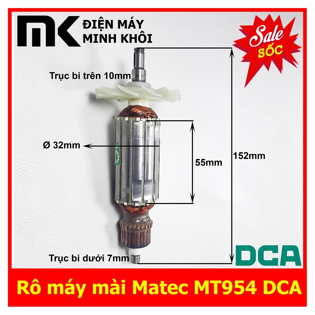 Rô máy mài matec mt954 trục cá - dca