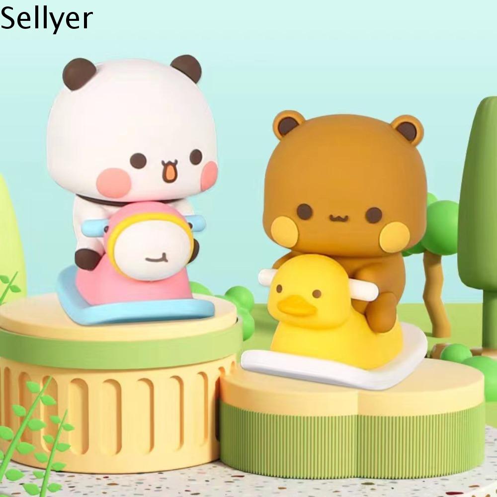 SELLYER Mô hình anime Mô hình gấu trúc Bubu DUDU Gấu Gấu trúc Đồ chơi mô hình gấu trúc Bubu Thú vị S