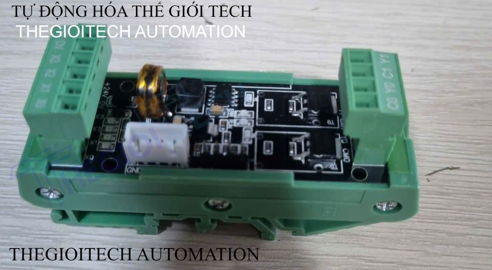 Board mạch PLC Mini PTL WS2N Mitsubishi FX2N-6MT -S, 4 In/2 Out transistor, TTL 9.6kbps, GX-Works 2, Analog 0-10V, có đế, DC12-24V - Có đế cài ray