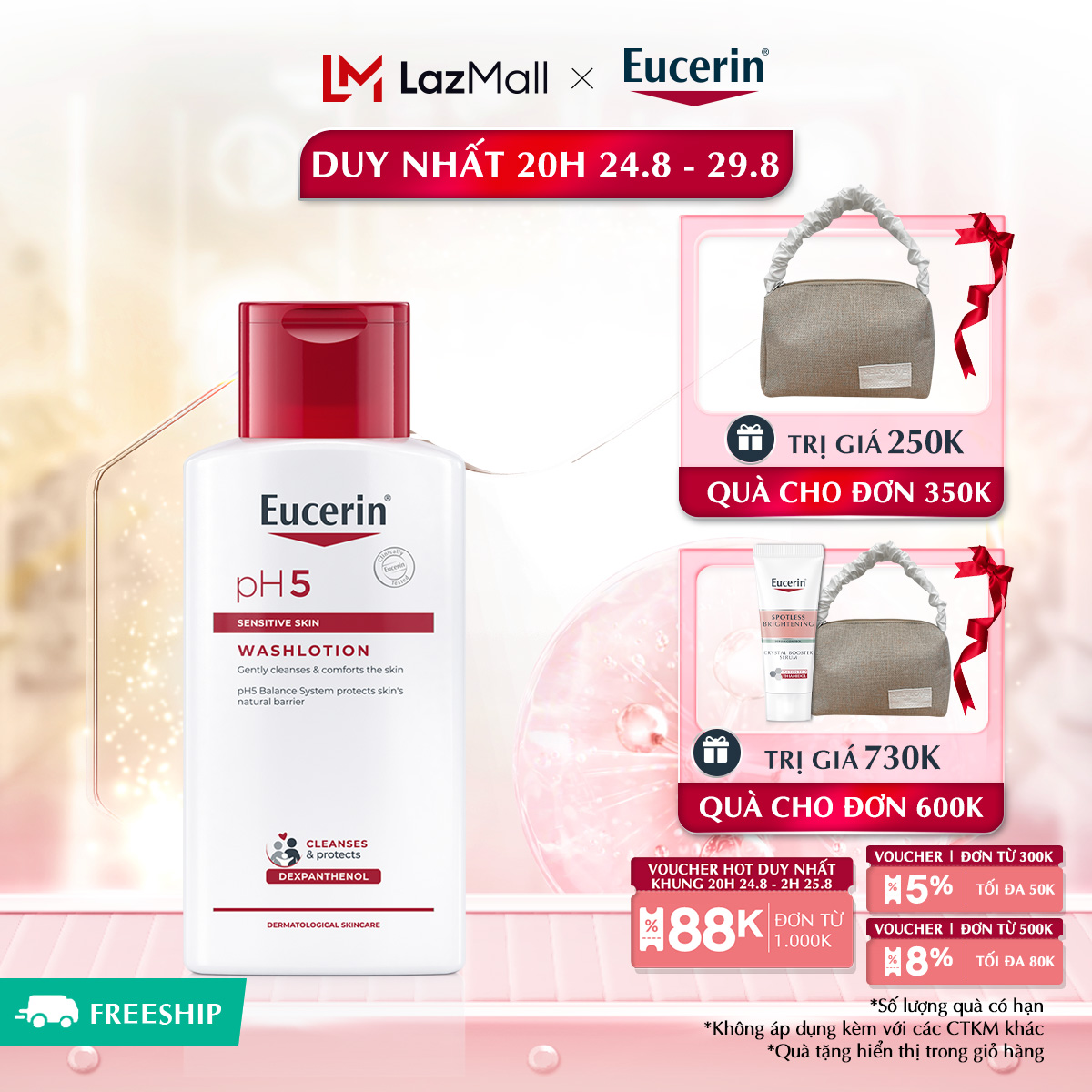 Sữa tắm cho da cơ thể nhạy cảm Eucerin pH5 Sensitive Skin Washlotion 200ml