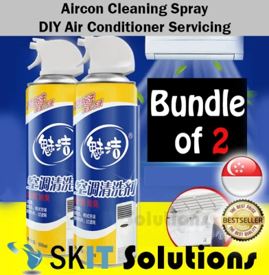 *SG Ready Stock* Pack of 2 Aircon Cleaning Spray DIY Air Conditioner Con Clean Tool Service