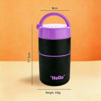 KUESICR 700ml lunch box 304 stainless steel double-layer lunch box insulation portable sealed soup cup