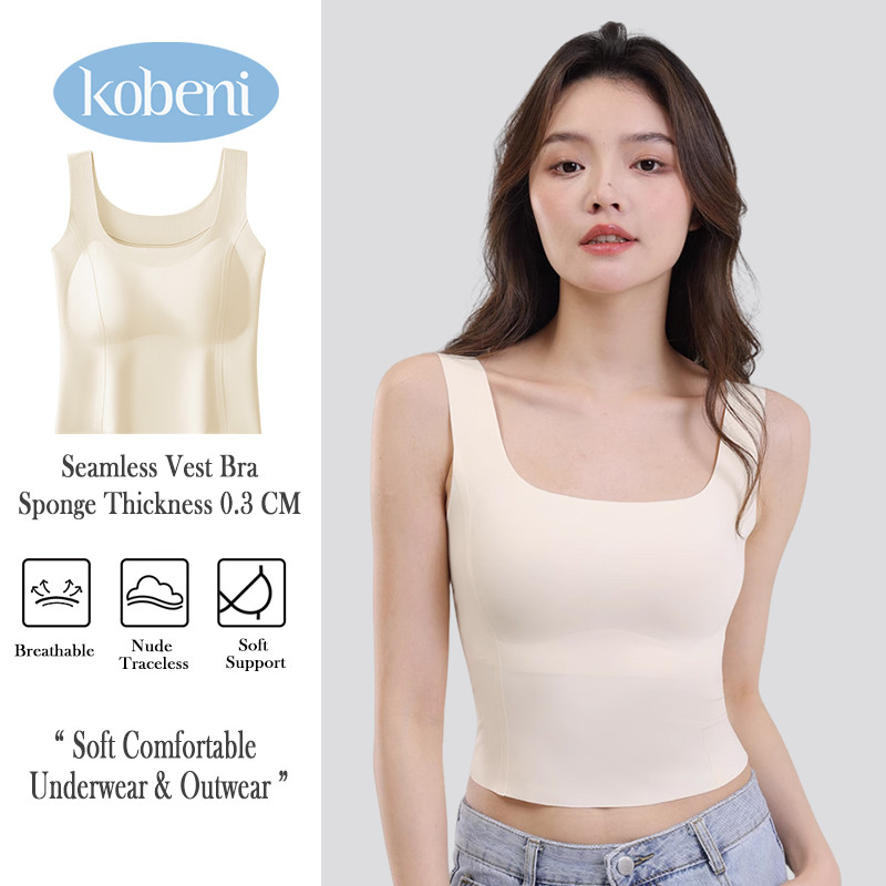 KOBENI Vest Women'S Underwear Full Body Sling Built-In Sponge Soft And Comfortable Seamless Non-Stretch Fabric Tank Top ราคา 395 บาท*ส่งฟรี