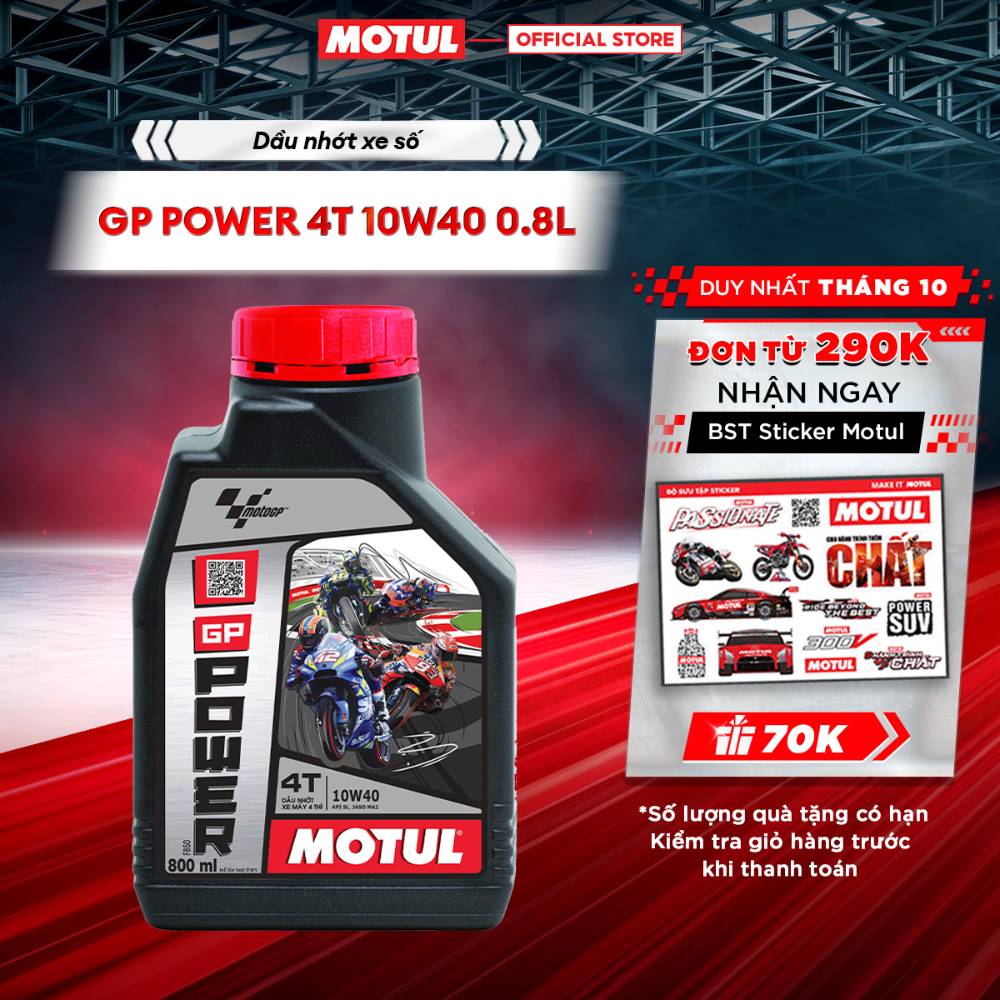 Dầu nhớt xe máy MOTUL GP POWER 4T 10W40 0.8L & 1L