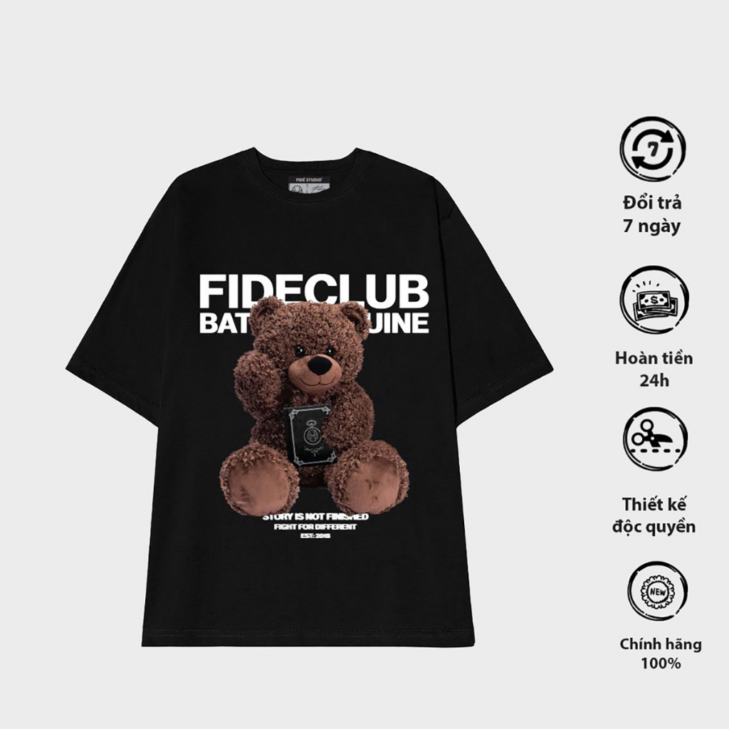 Áo thun Fide Teddy phong cách đường phố chất liệu 100% cotton cực xịn sò, Áo Phông Unisex Nam Nữ C-chat MAT 077