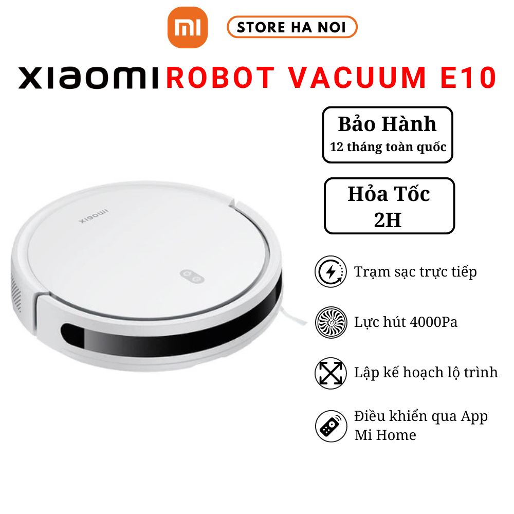 [Hỏa Tốc] Robot hút bụi lau nhà Xiaomi Vacuum E10 - Hàng chính hãng | Bảo hành 12 tháng