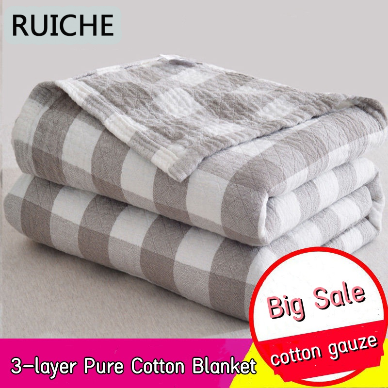 RUICHE [รหัส CLS2404A ส่วนลด30K เดี่ยว150K] ผ้าห่มเดี่ยว/คู่ผ้าฝ้ายบางฤดูร้อนสบาย ราคา 391 บาท*ส่งฟรี