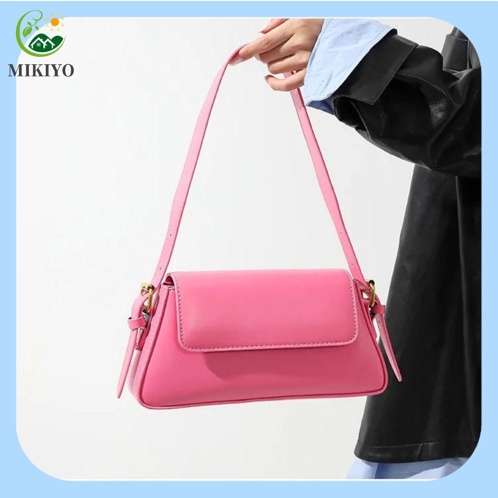 MIKIYO FASHION Da PU Túi Đeo Vai Nữ Màu trơn Mùa đông Túi đeo Nách Nữ Thời trang Công suất cao Túi xách cổ điển