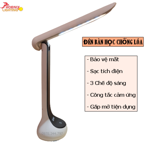 Bảng giá Đèn Bàn Học Đọc Sách, Làm Việc LED Chống Lóa, Cảm Ứng, Tích Điện, Gập Gọn Nhẹ