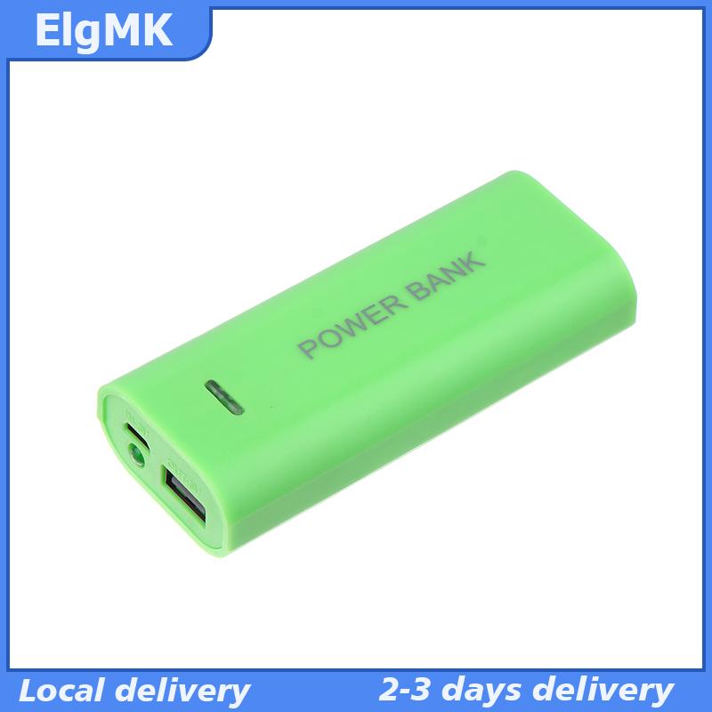 ElgMK เคสพาวเวอร์แบงค์แบบพกพากล่องแบตเตอรี่18650 2ก้อนสำหรับสมาร์ทโฟนชาร์จ5V 1A สำหรับแบตเตอรี่18650พร้อมไฟแสดงสถานะ ราคา 62 บาท*ส่งฟรี