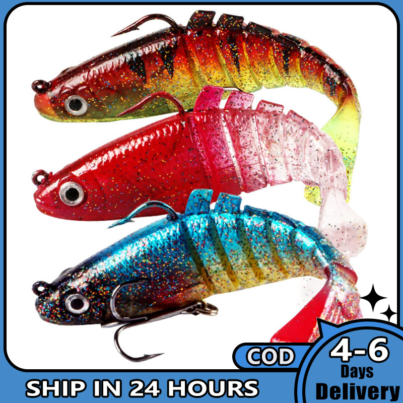 Mồi câu cá cho cá hồi Bass 9cm/15g đa nối swimbaits Bionic thực tế đa phần mồi Đồ Câu Cá
