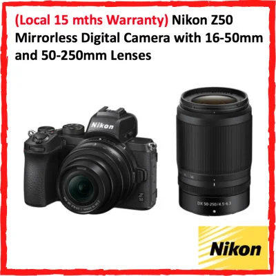(Local 15 mths Warranty) Nikon Z50 Mirrorless Digital Camera with 16-50mm and 50-250mm Lenses + freegifts