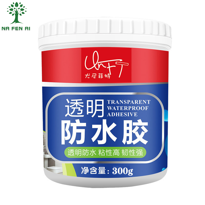 Transparent waterproof glue, bathroom, kitchen, brick-free waterproof coating, exterior wall, roof, window sill, leakage repair and waterproofing